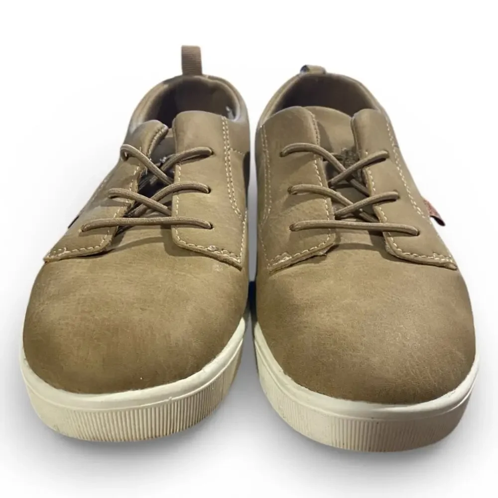 Osh Kosh Bgosh Putney Oxfords Shoes Boys Toddler Size 2 Tan Olive Faux Suede